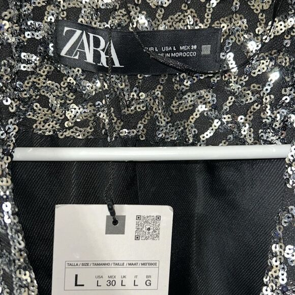 Zara Black and White Textured Blazer - Picture 8 of 8